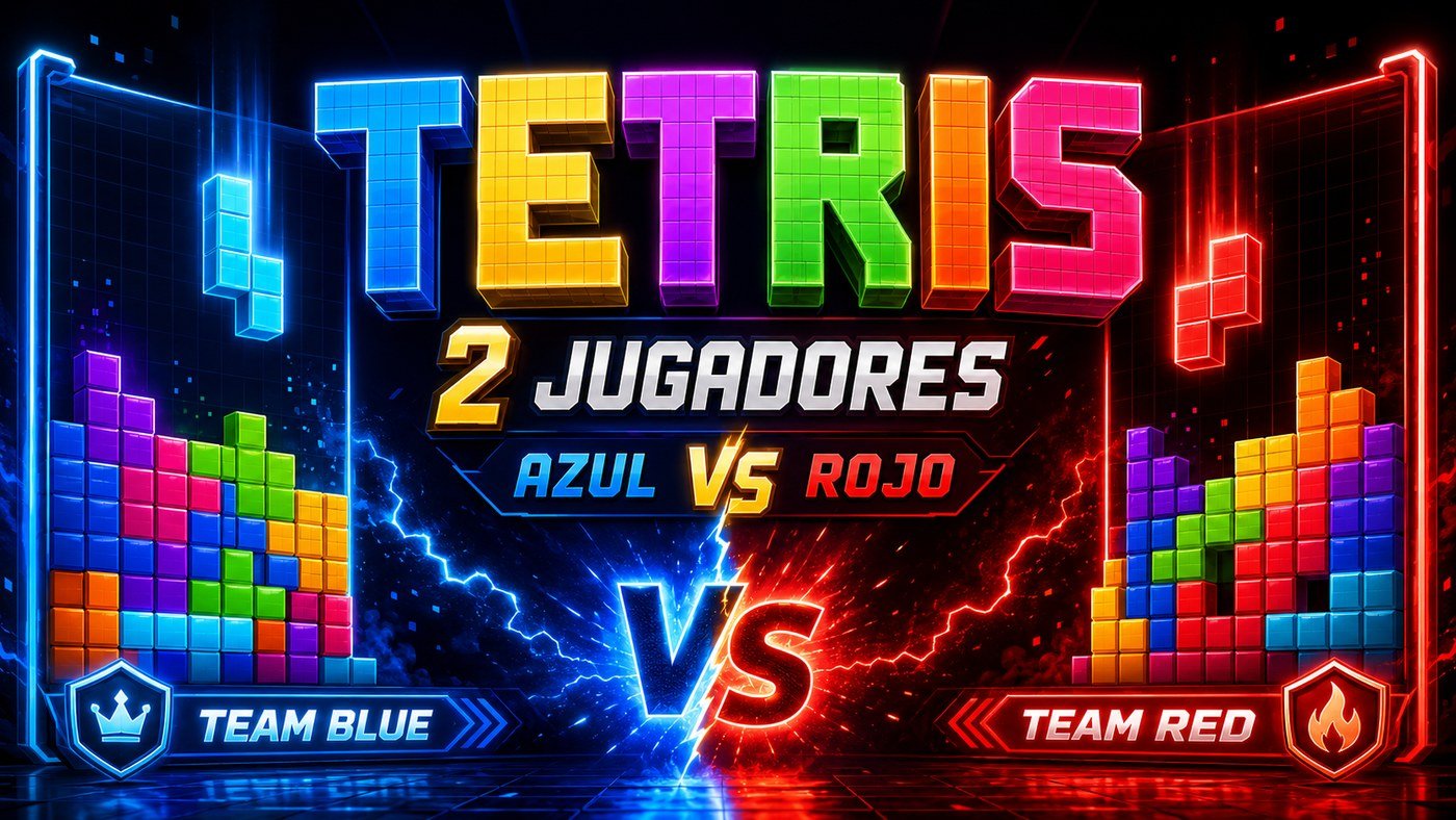 Tetris para dos jugadores: Equipo Azul contra Equipo Rojo